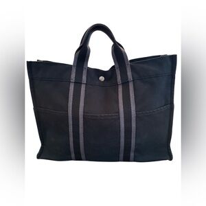 Hermes Fourre Tout MM Stylish Black Tote Bag